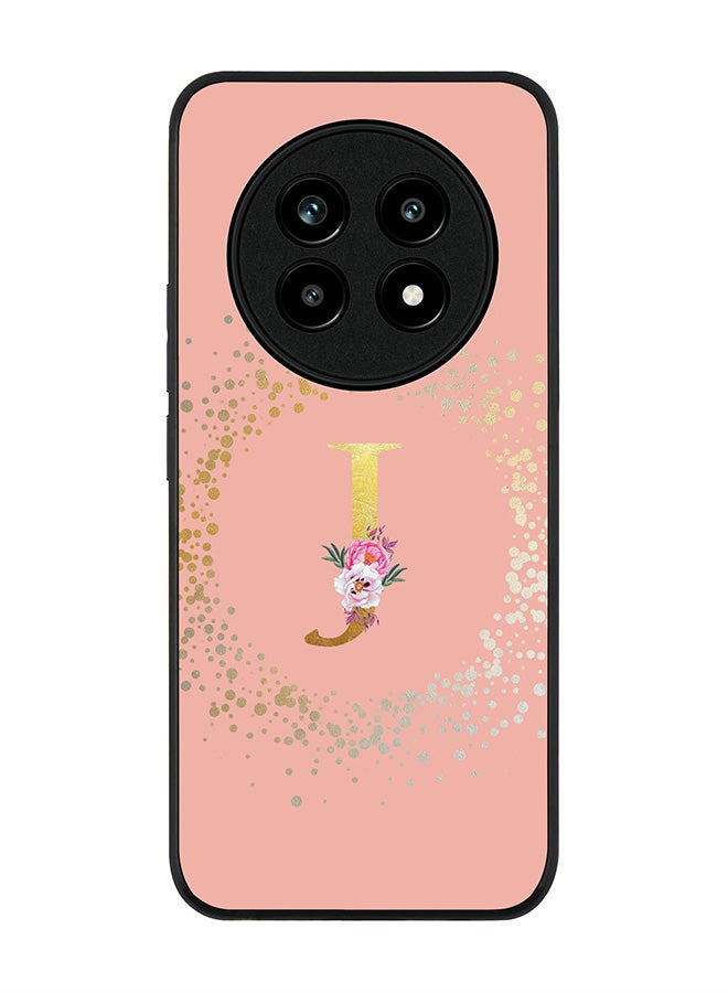 Stylizedd For Realme 13 Pro / 13 Pro+ Case,Slim fit Camera Protection, Shockproof Thin Phone cover  - Custom Monogram Floral - J  (Rose Pink ) - Image 1